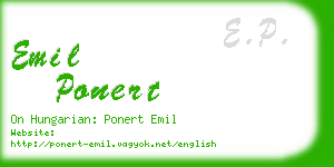 emil ponert business card